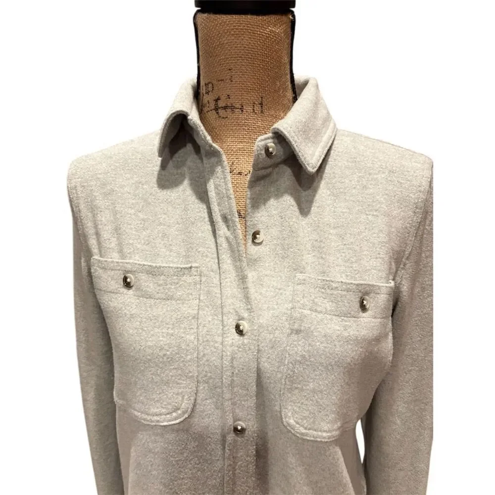 Workshop Republic Women's XS Gray Long Sleeve Button-Up Shirt - Picture 2 of 11